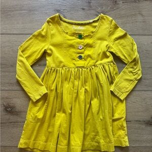 Mini Boden Bright Yellow Long Sleeve Dress